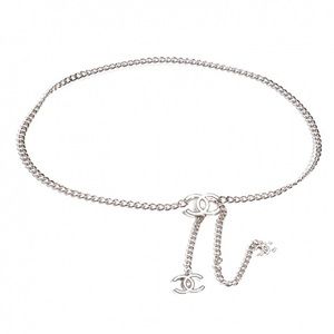 Authentic Chanel White enamel chain belt